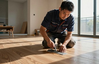 高密度耐磨層的彰化無縫塑膠地板特寫