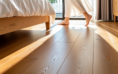 彰化住家客廳鋪設木紋無縫塑膠地板