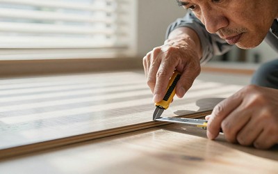 彰化和美整件式PVC地板施工特寫