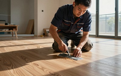 彰化辦公室採用灰色系無縫PVC地板